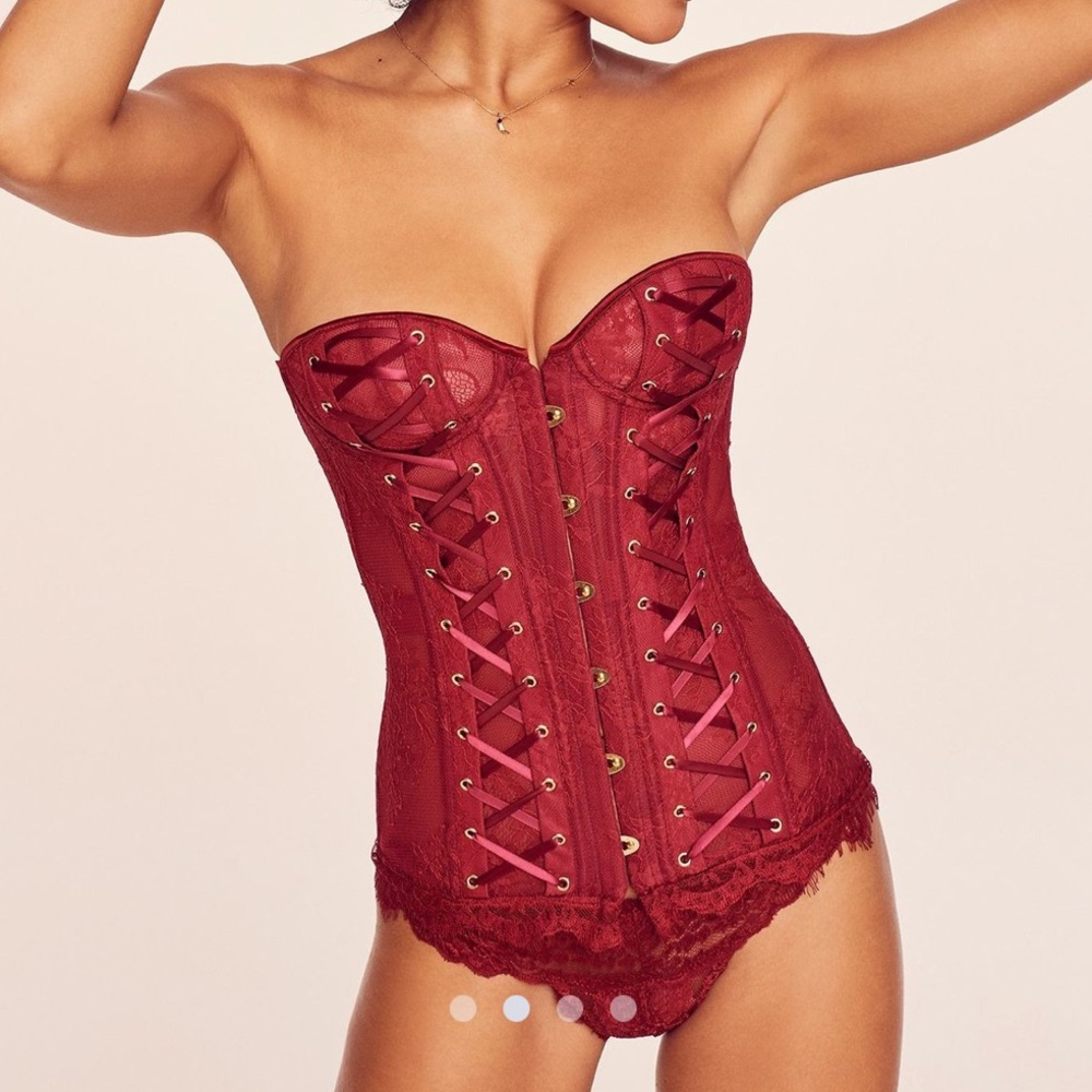 Red Contour Corset + Thong Set